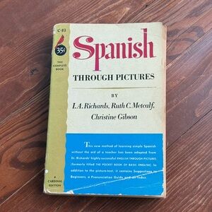 Vintage Spanish Through Pictures Language Learning Book